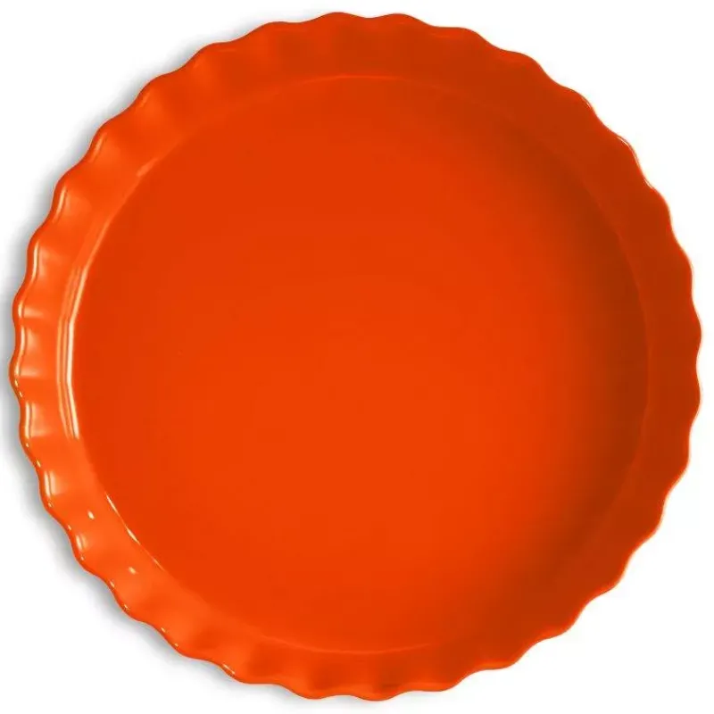 Moules À Tarte | Quiches Et Tourtes-Emile HENRY Moule à Tarte Tourtière haute Orange Toscane  D32 cm