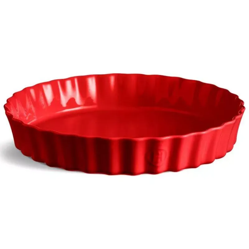 Moules À Tarte | Quiches Et Tourtes-Emile HENRY Moule à Tarte Tourtière haute Rouge Grand cru  D32 cm