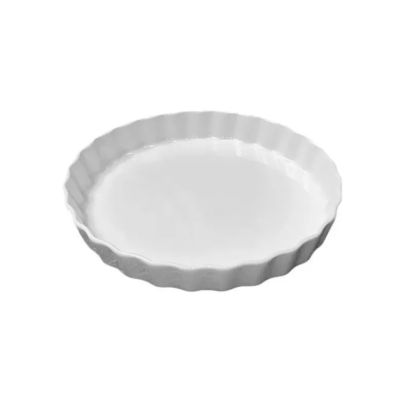 Moules À Tarte | Quiches Et Tourtes-La Casserolerie Moule à Tarte Tourtière haute en Porcelaine Blanche  D32.5 cm