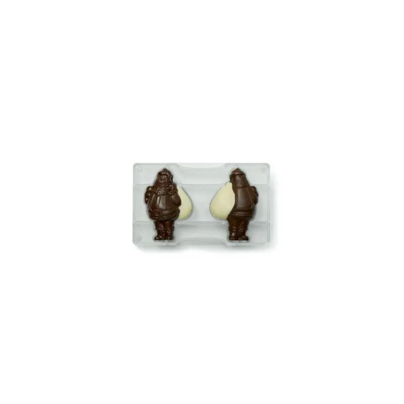 Thème Noël | Moules De Forme Spéciale-Decora Moule chocolat 3D Père NOEL en polycarbonate 2 Cavités 69 x 105 mm