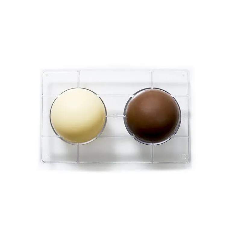 Moules À Chocolat-Decora Moule Dôme Demi Sphère en polycarbonate x 2  cavités D100 mm