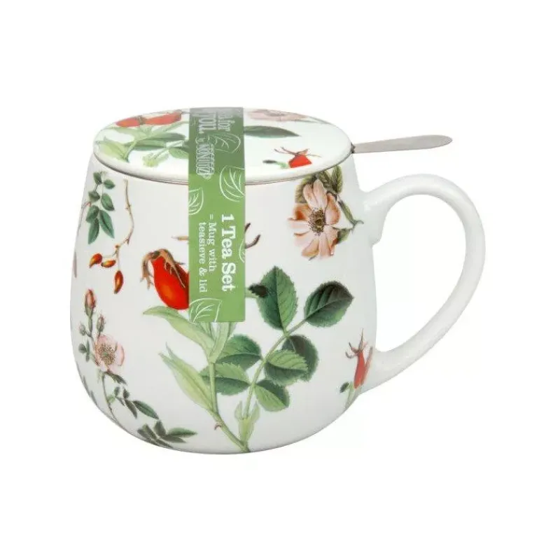 Mugs-KONITZ MUG tasse Tisanière avec couvercle Porcelaine Könitz MY FAVOURITE TEA HAGEBUTTE