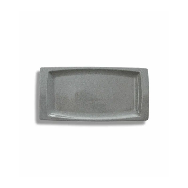 Assiettes Plates-PORVASAL MUNDO Assiette Plat rectangulaire Porcelaine L36 Artico Gris SC