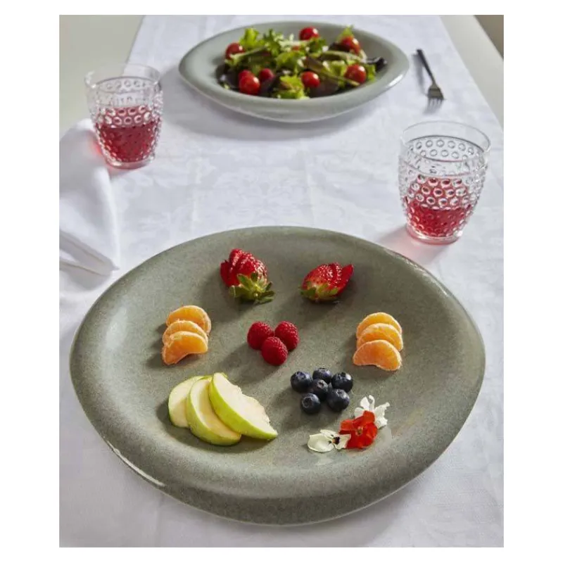 Assiettes De Présentation-PORVASAL MUNDO Assiette Présentation Raïa  Aile ronde Porcelaine D34 Artico Gris SC