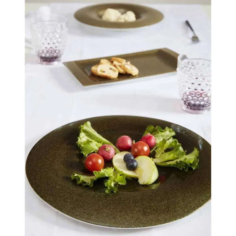 Assiettes Plates-PORVASAL MUNDO Assiette Yis bassin Aile ronde Porcelaine D31 Artico Gris SC