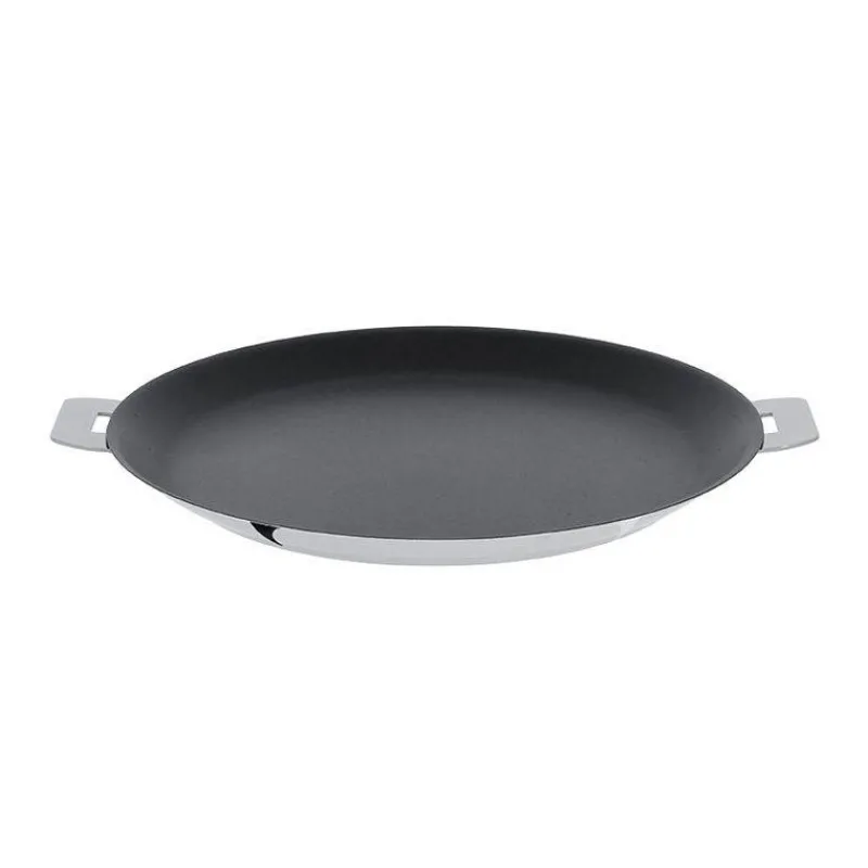 Crêpes | Poêles Avec Revêtement Anti-adhérent-CRISTEL MUTINE Poêle à Crêpes Crépière Amovible Inox Revêtue corps CLASSIQUE D26