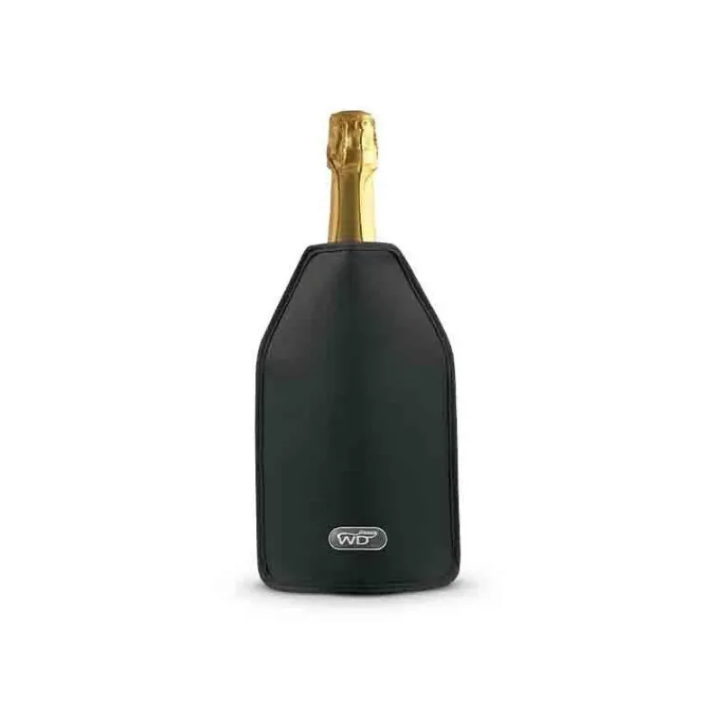 Rafraichisseurs-WD Lifestyle NAPA Rafraîchisseur souple Vin et Champagne Ajustable Noir