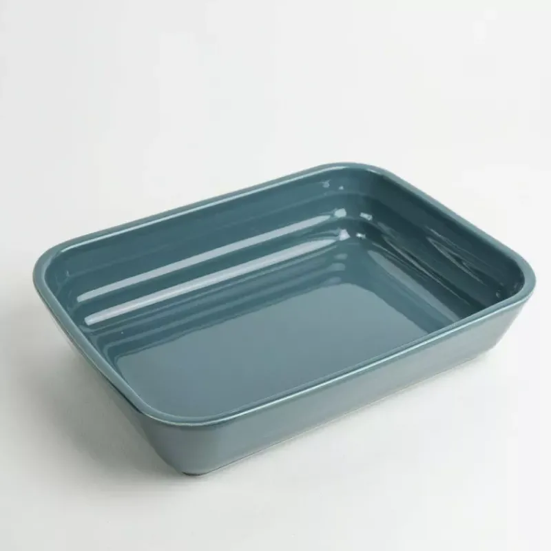 Plats À Rôtir Et Gratins-Esprit de Cuisine ONDINE Plat à four rectangle 28cm BRETAGNE CERAMIQUE Bleu de Prusse