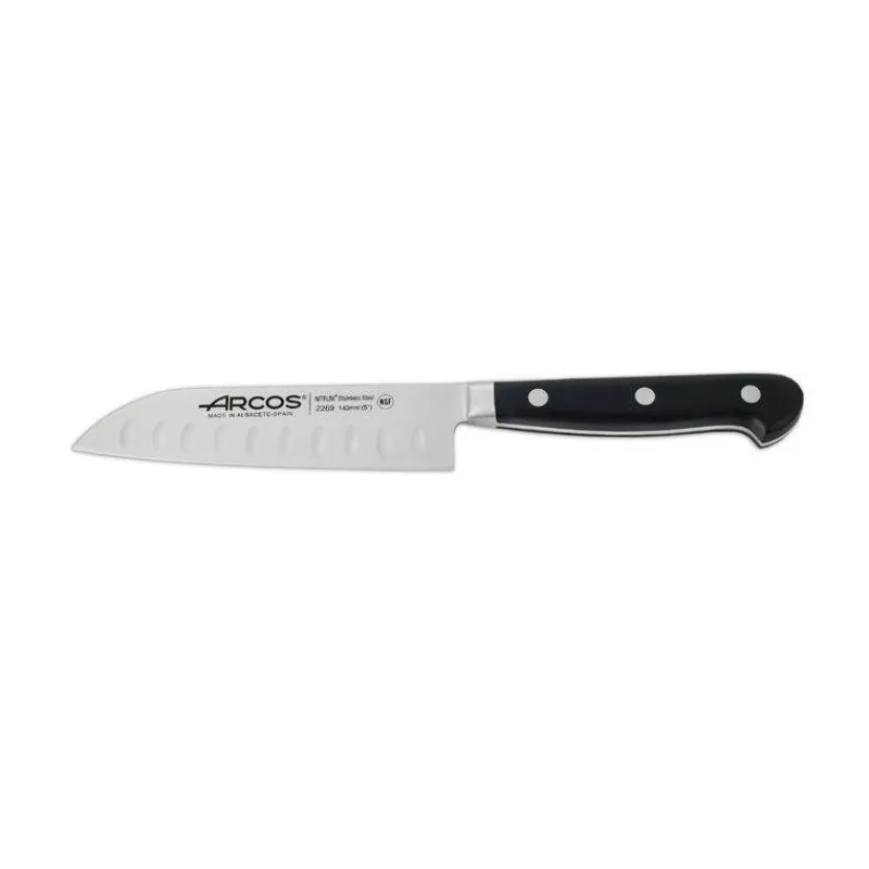 Couteaux Santoku | Couteaux Acier-ARCOS OPERA Couteau Santoku Alvéolé 14 cm