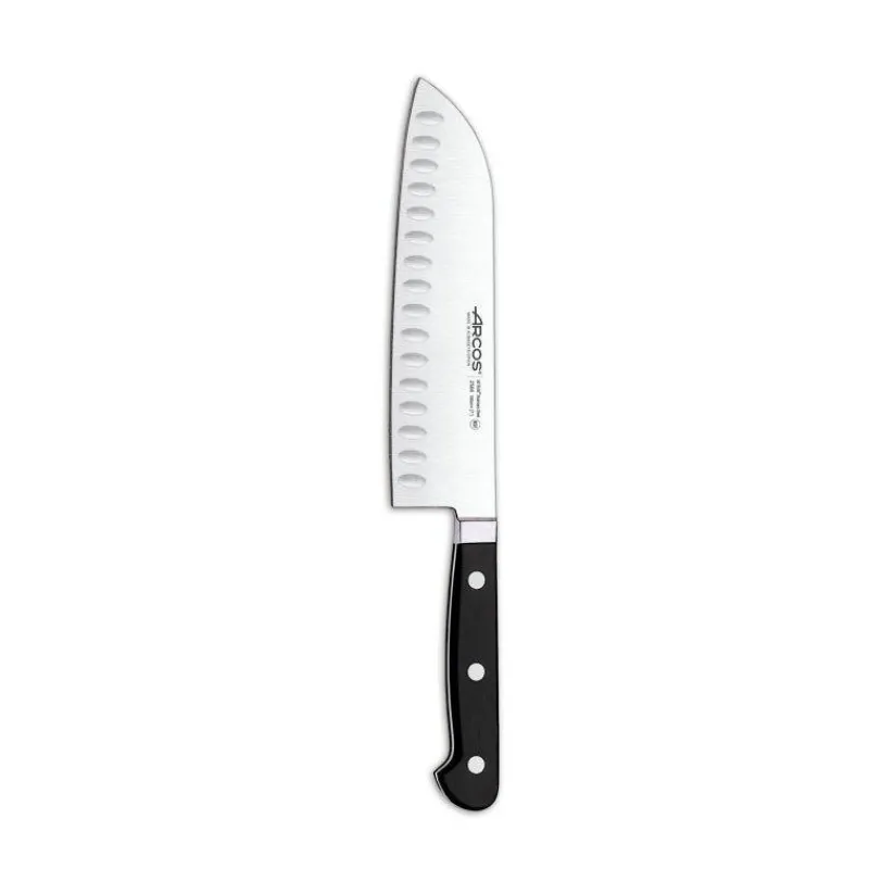 Couteaux Santoku | Couteaux Acier-ARCOS OPERA Couteau Santoku Alvéolé 18 cm