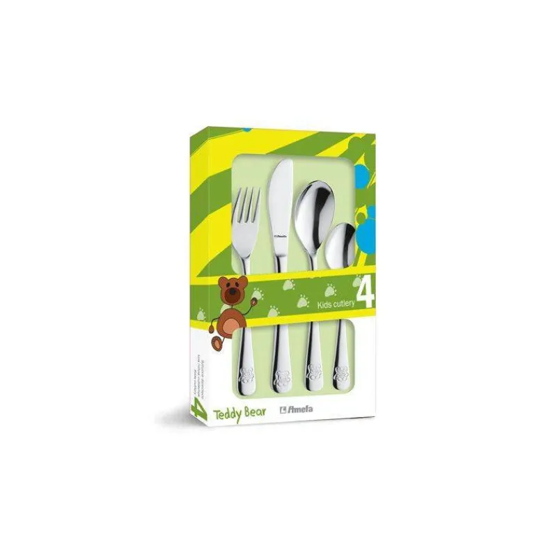 Couverts Pour Enfants-Amefa OURSON Set de 4 couverts Enfant en Inox