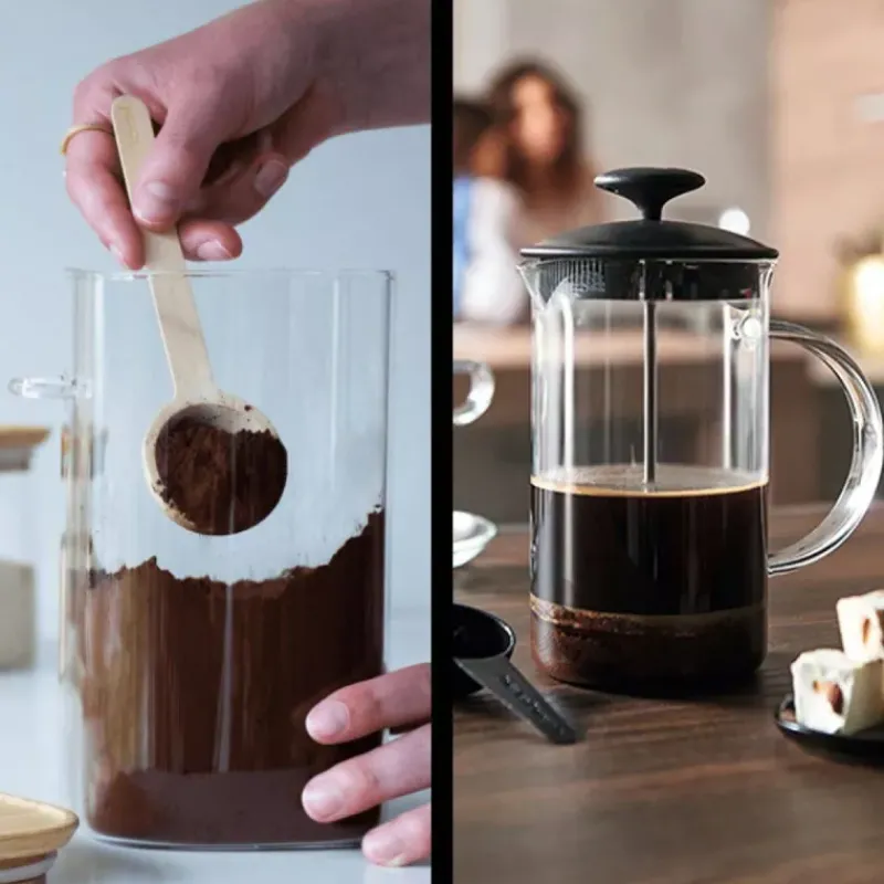 Théières, Cafetières Et Accessoires-LEONARDO Pack Cafetière à piston 5 Tasses et Pot de conservation PEBBLY