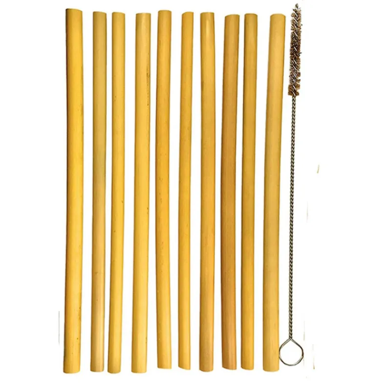 Mélangeurs Pailles-La Casserolerie Pailles réutilistables en bambou Totally Bamboo avec goupillon - Les 10