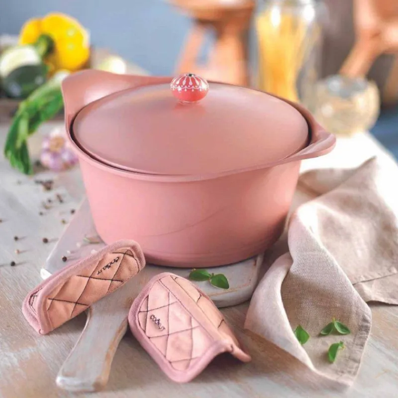 Maniques Et Gants | Gants Et Maniques-COOKUT Paire de Maniques en Coton pour L´incroyable Cocotte - Rose Guimauve