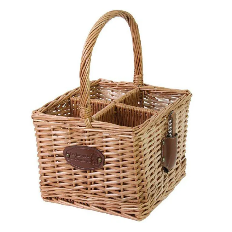 Portes Bouteilles-Les Jardins de la Comtesse Panier porte bouteilles en osier 4 casiers