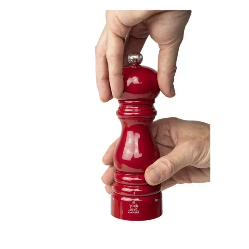 Moulins À Sel-PEUGEOT PARIS Moulin à Sel Bois U´SELECT 18 cm Laqué Rouge passion
