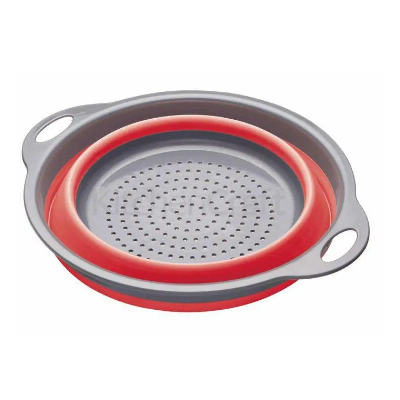 Passoires Rétractables-Kitchen Craft Passoire Pliante Colourworks D24 silicone ROUGE