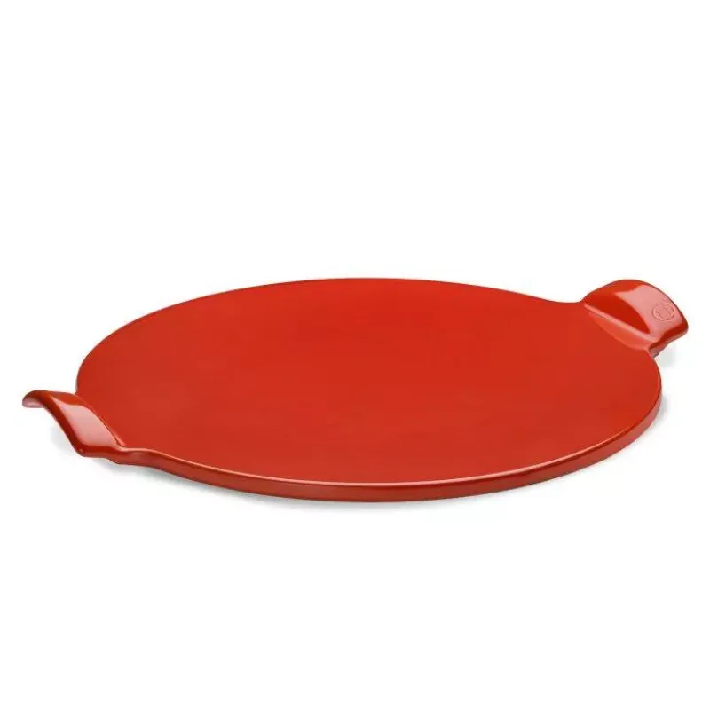 Ustensiles De Cuisine Pour Pizzas | Pizzas-Emile HENRY PIZZA Stone 36cm Four BBQ Fond Lisse Rouge Coquelicot