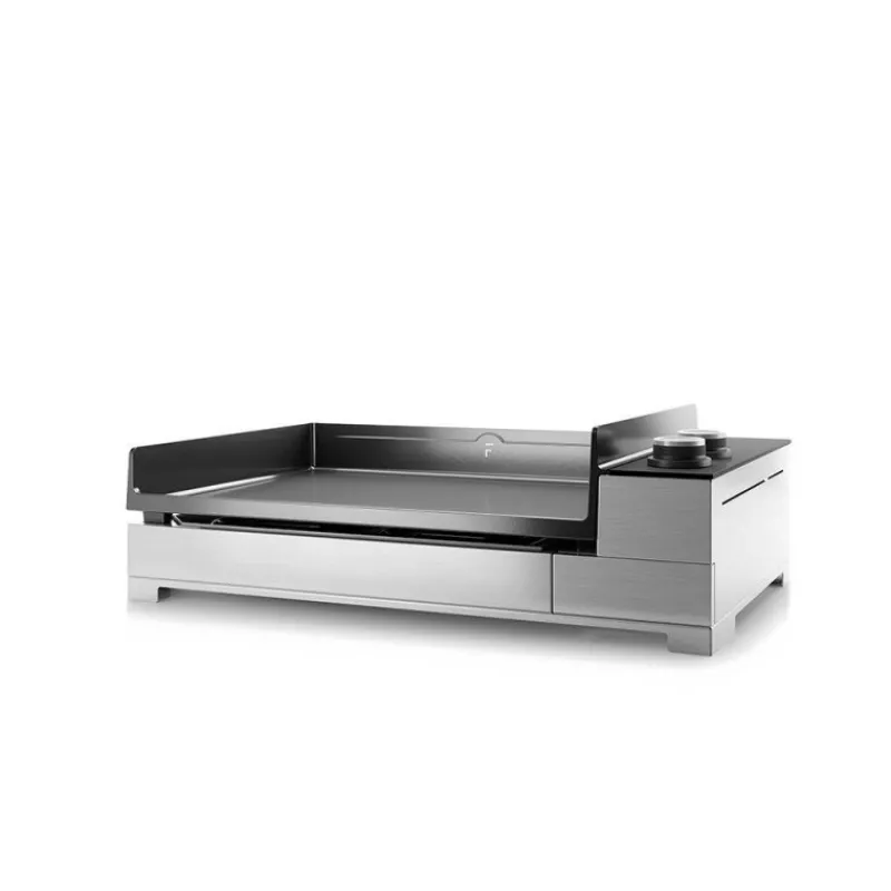 Plancha Électrique | Planchas-FORGE ADOUR Plancha Electrique en Fonte Chassis Inox 2 feux PREMIUM 60
