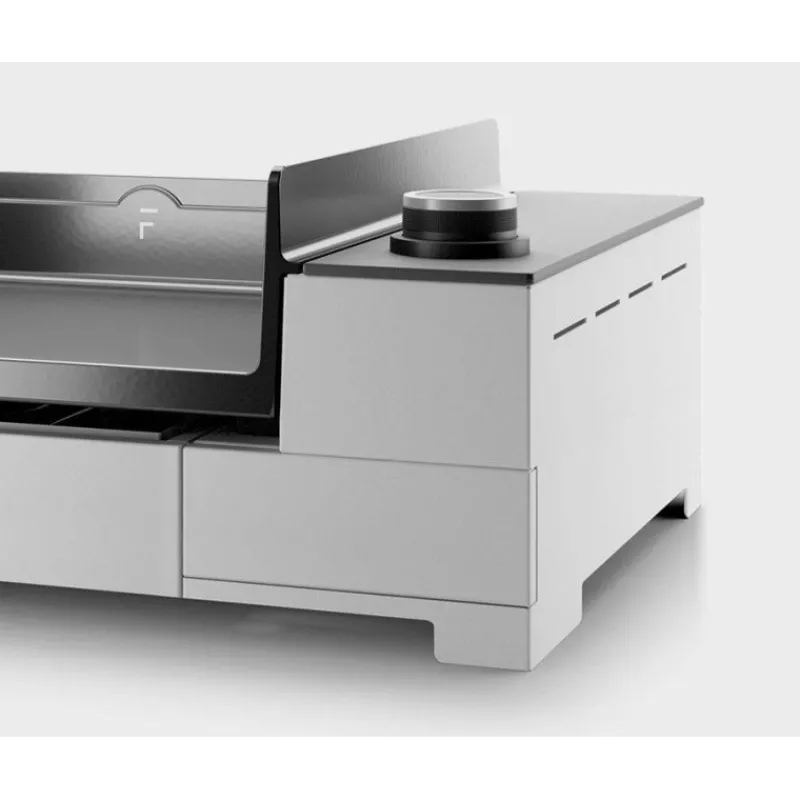 Plancha À Gaz-FORGE ADOUR Plancha GAZ en fonte Châssis Inox 3 feux PREMIUM 75