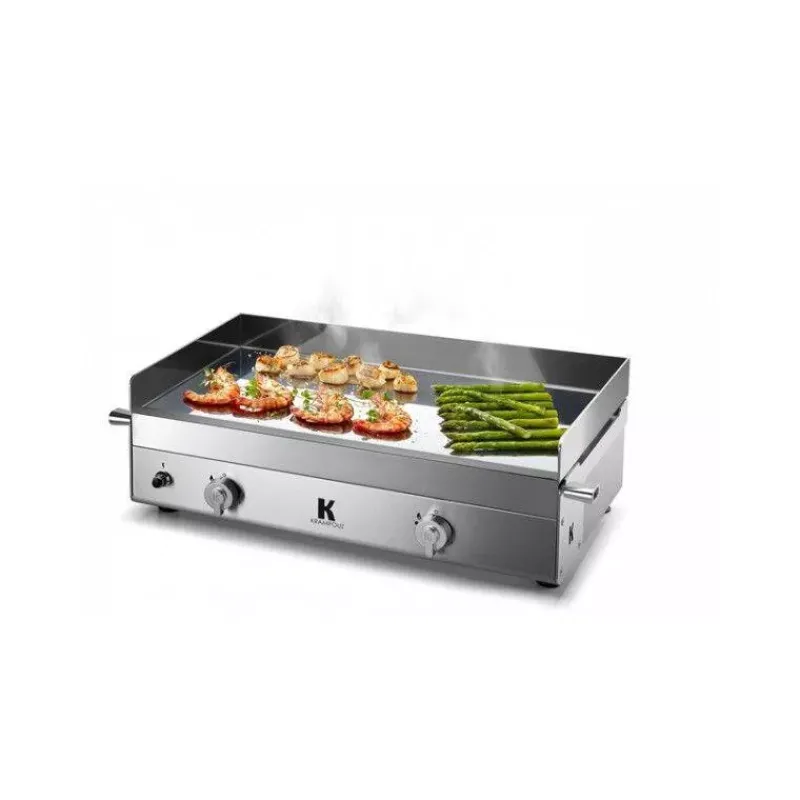 Krampouz Plancha | Bbq Planchas Grills Fabriqués En France-KRAMPOUZ Plancha Gaz INOX  2 x 2250 W PLANCHA K   65 x 40 cm