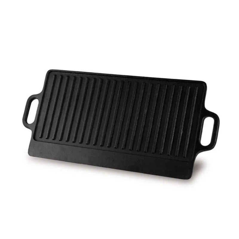 Combinés Planchas Grills | Grills En Fonte-BAUMALU Plancha Grill rectangulaire fonte acier émaillé 38 x 23