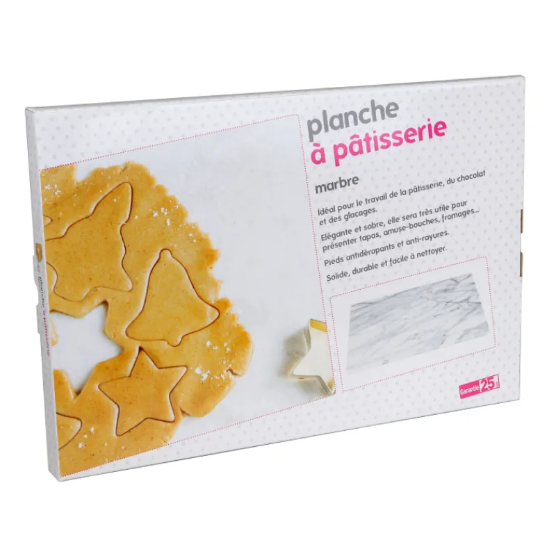 Planches En Marbre-La Casserolerie Planche Marbre à Pâtisserie  46 x 30 cm