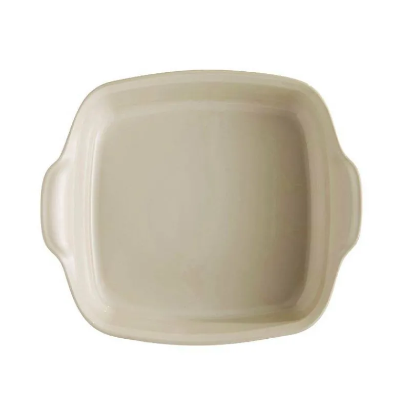 Plats À Rôtir Et Gratins-Emile HENRY Plat à Four en Céramique Carré 28 x 23   Blanc Argile