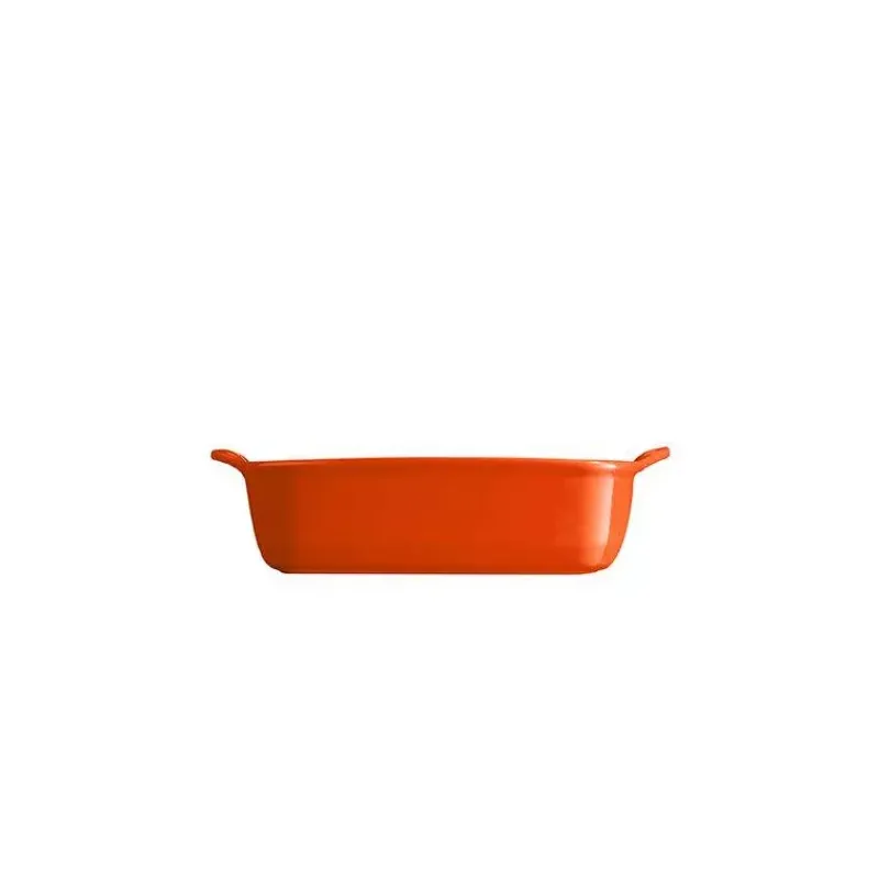 Plats À Rôtir Et Gratins-Emile HENRY Plat à Four en Céramique Carré 28 x 23   Orange Toscane