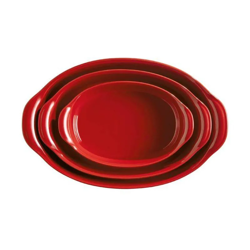 Plats À Rôtir Et Gratins-Emile HENRY Plat à Four Ultime en Céramique Petit Ovale Rouge Grand Cru