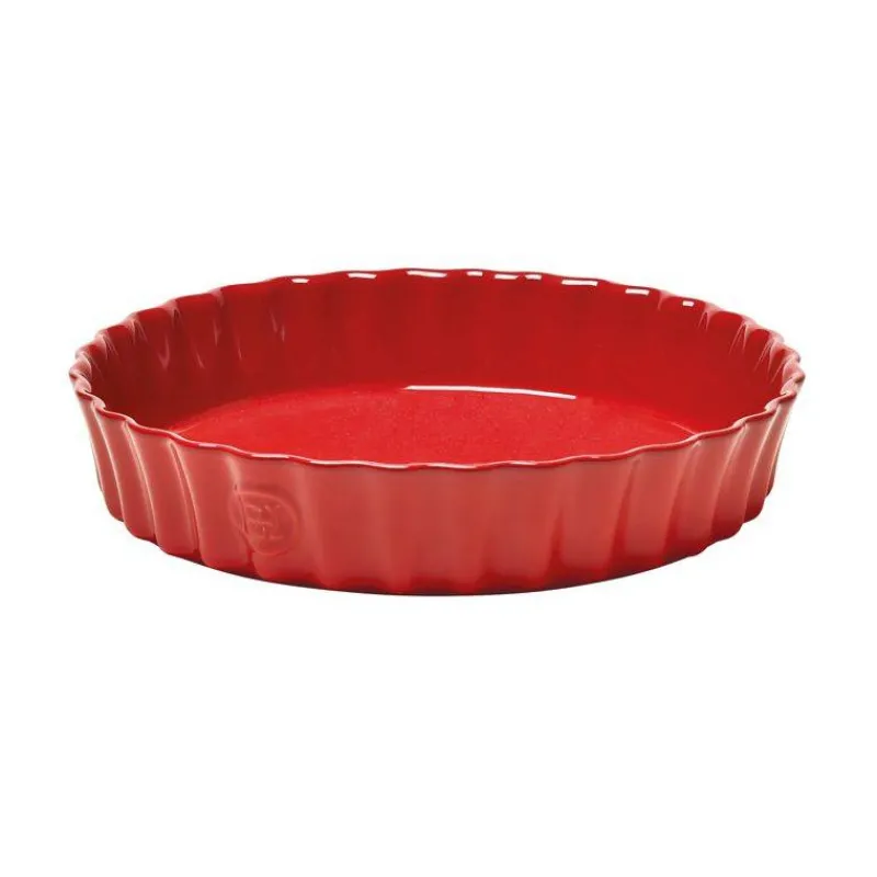 Moules À Tarte-Emile HENRY Plat à Tarte Tourtière Rouge Grand Cru D24 cm