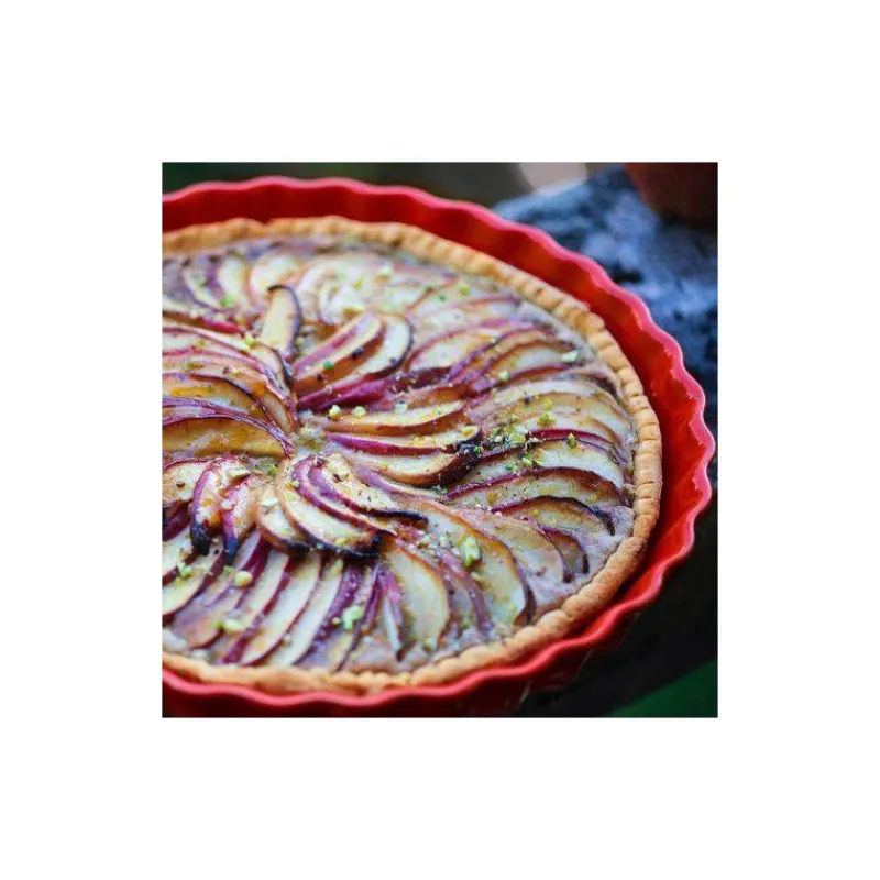 Moules À Tarte-Emile HENRY Plat à Tarte Tourtière Rouge Grand Cru D24 cm