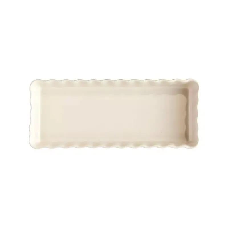 Moules À Tarte-Emile HENRY Plat à Tarte Tourtière Rectangulaire Longue Blanc Argile