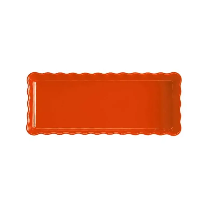 Moules À Tarte-Emile HENRY Plat à Tarte Tourtière Rectangulaire Longue Orange Toscane