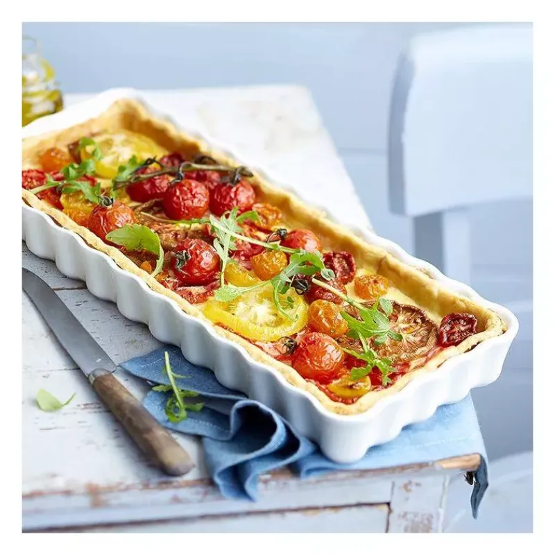 Moules À Tarte-Emile HENRY Plat à Tarte Tourtière Rectangulaire Longue Orange Toscane