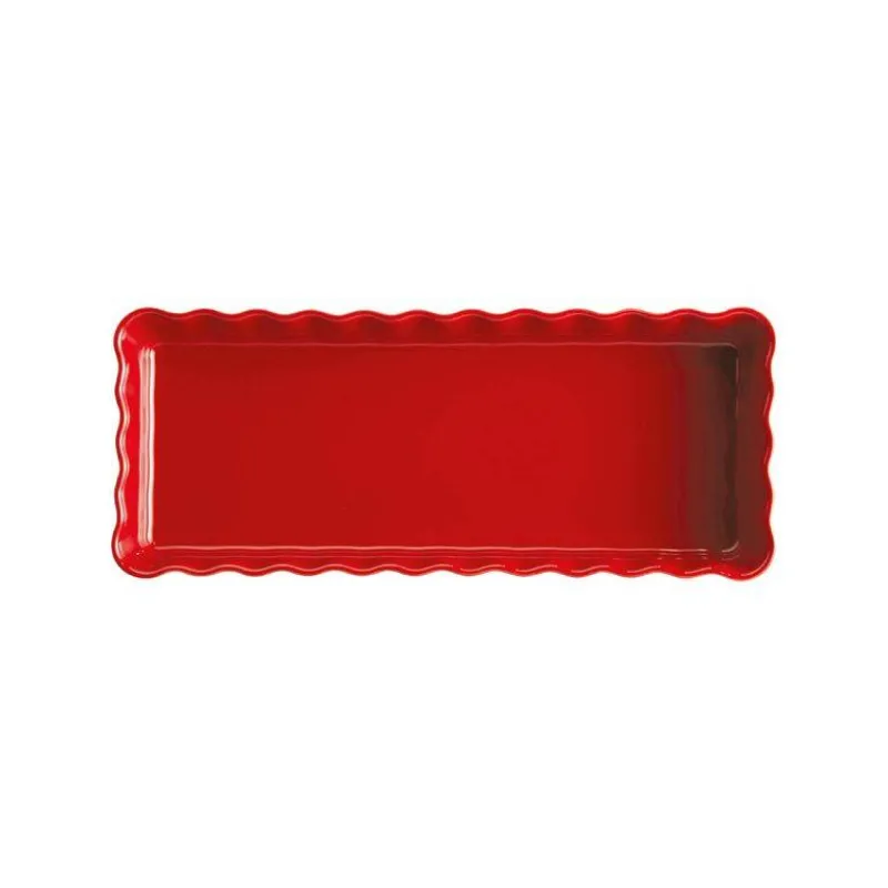 Moules À Tarte-Emile HENRY Plat à Tarte Tourtière Rectangulaire Longue Rouge Grand Cru
