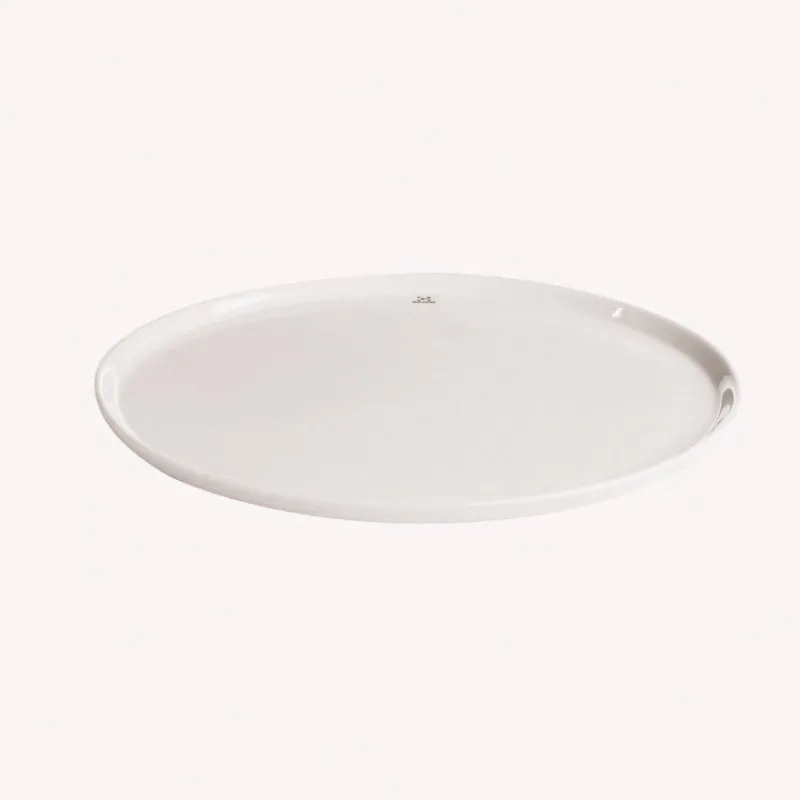 Ustensiles Et Accessoires De Cuisson Pour Pizza-ZONE Plat Tarte Pizza en Porcelaine Blanche D31