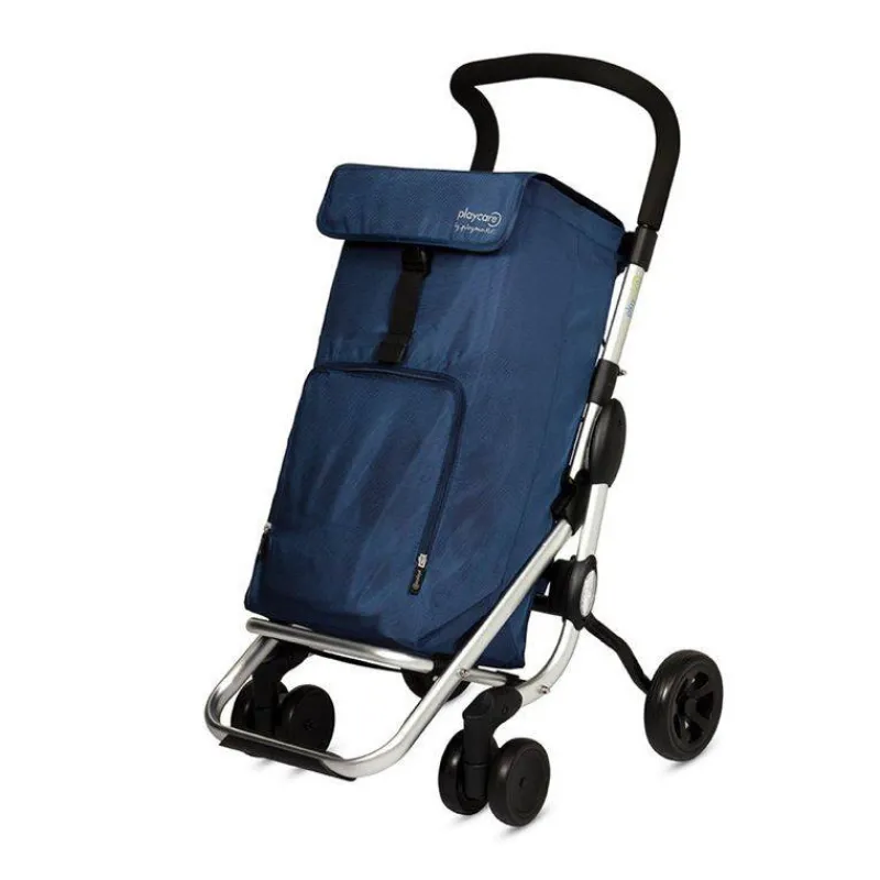 Poussettes De Marché-Playmarket PLAYCARE Poussette de marché Senior Chariot de courses 6 roues Bleu Navy