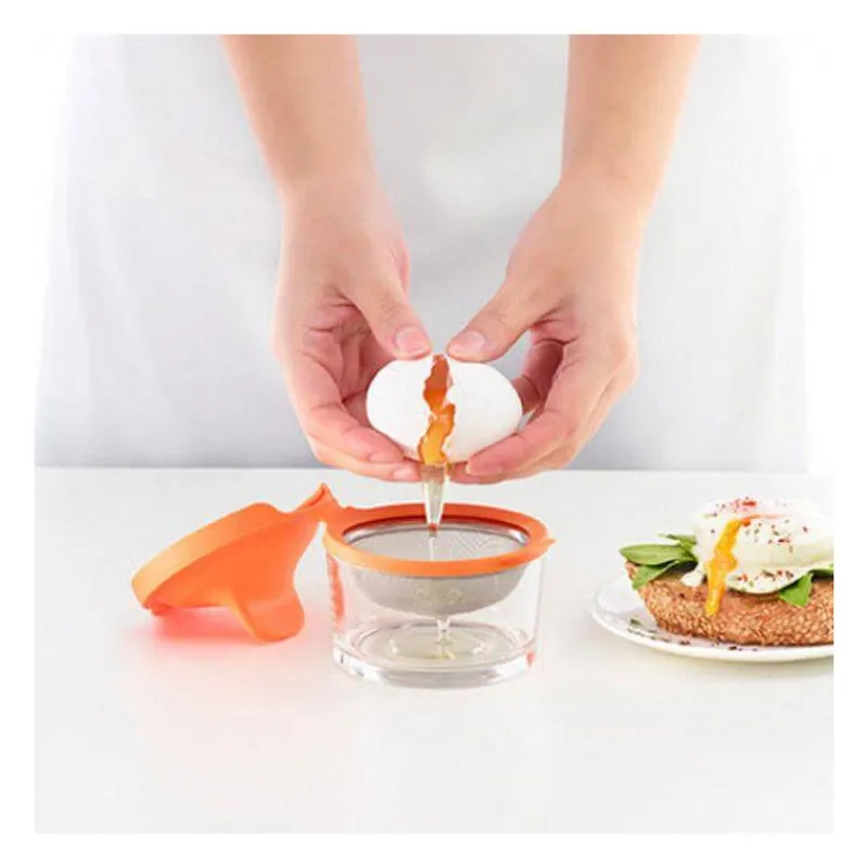 Accessoires De Cuisson-LEKUE Pocheuse à oeufs individuelle inox et silicone Lékué Orange