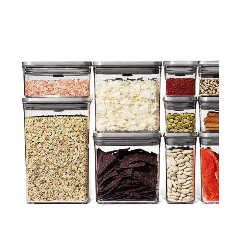Boites Hermétiques-OXO POP INOX Boite de conservation 2.6 L Couvercle hermétique carré