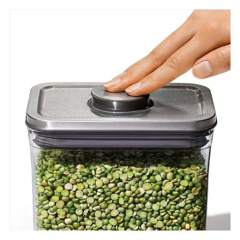 Boites Hermétiques-OXO POP INOX Boite de conservation 2.6 L Couvercle hermétique rectangle