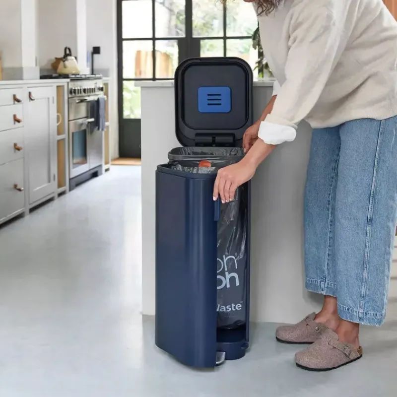 Poubelles À Pédale-Joseph Joseph PORTA Poubelle de cuisine à pédale 40L Bleu Nuit