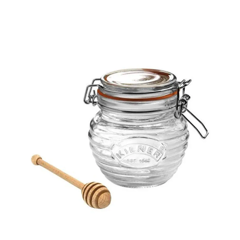 Boites Hermétiques-Kilner Pot à miel en verre 0.4L avec cuillère à miel