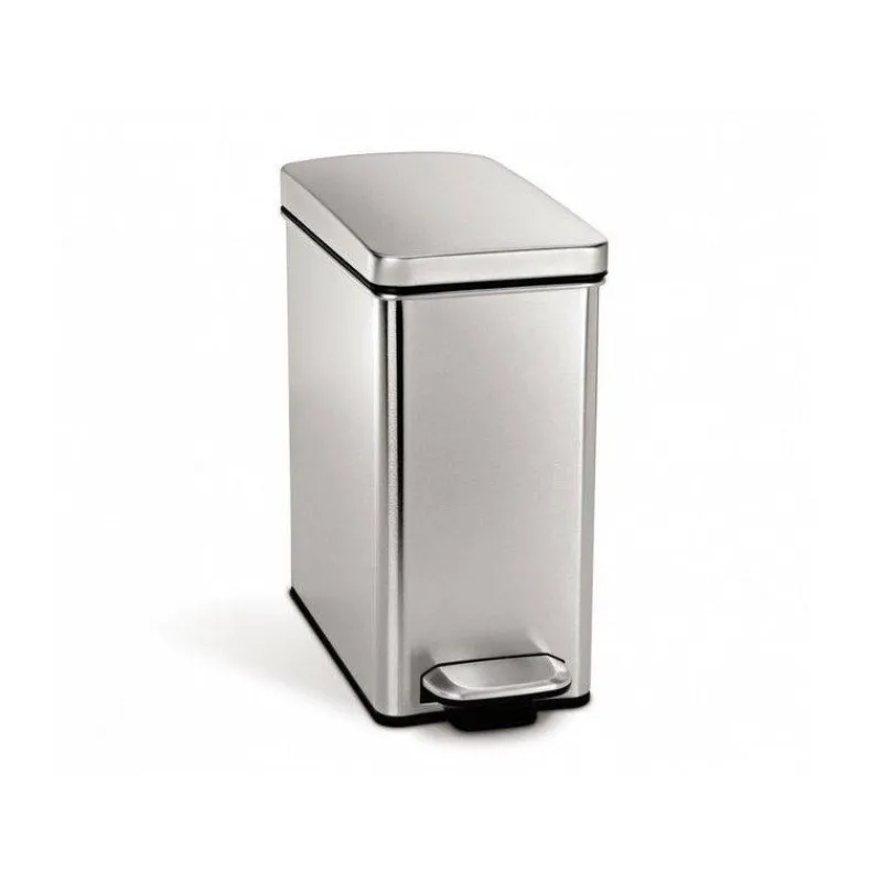 Poubelles À Pédale-simplehuman Poubelle de cuisine rectangle à pédale 10 L Inox