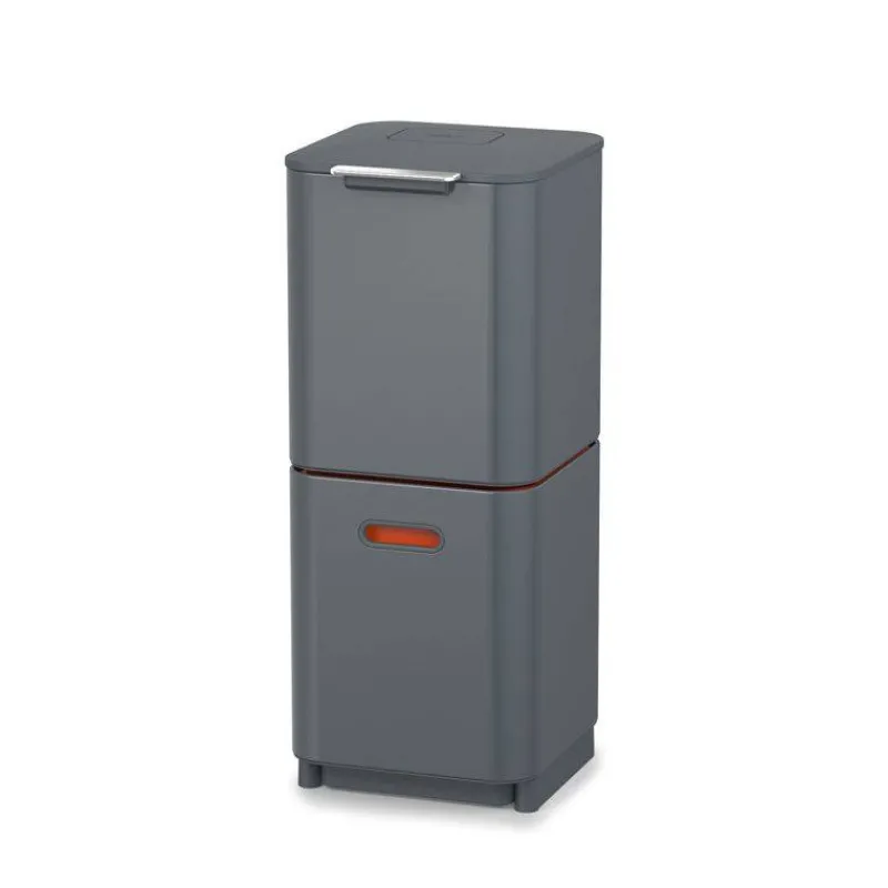 Poubelles De Tri Sélectif-Joseph Joseph Poubelle de cuisine Tri Sélectif TOTEM Compact 40 L Gris Graphite