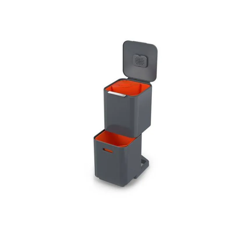 Poubelles De Tri Sélectif-Joseph Joseph Poubelle de cuisine Tri Sélectif TOTEM Compact 40 L Gris Graphite