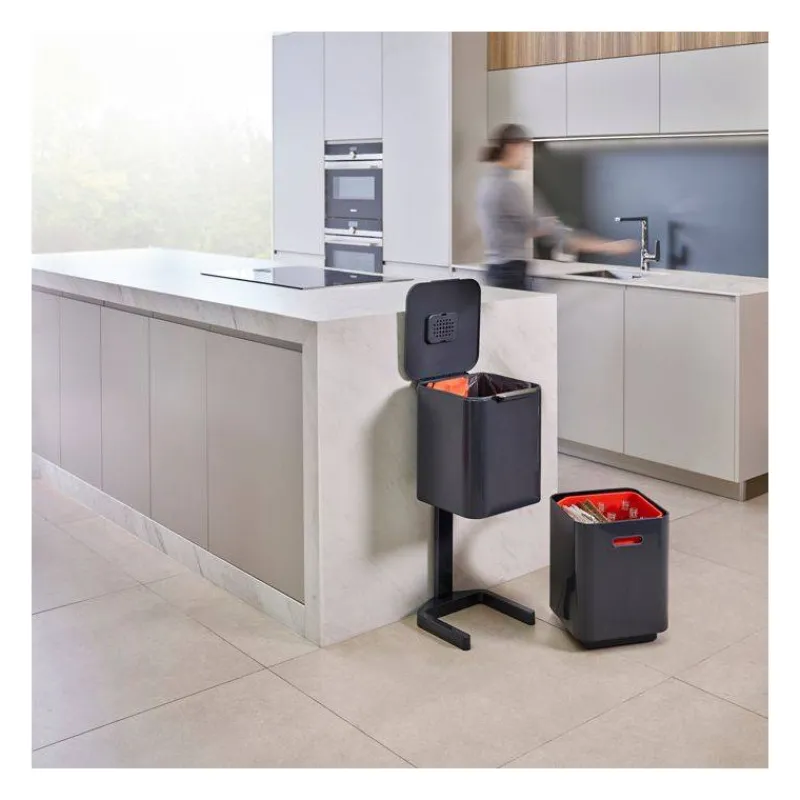 Poubelles De Tri Sélectif-Joseph Joseph Poubelle de cuisine Tri Sélectif TOTEM Compact 40 L Gris Graphite