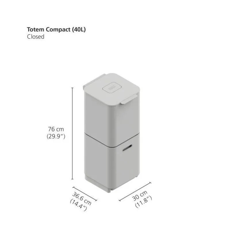 Poubelles De Tri Sélectif-Joseph Joseph Poubelle de cuisine Tri Sélectif TOTEM Compact 40 L Gris Graphite