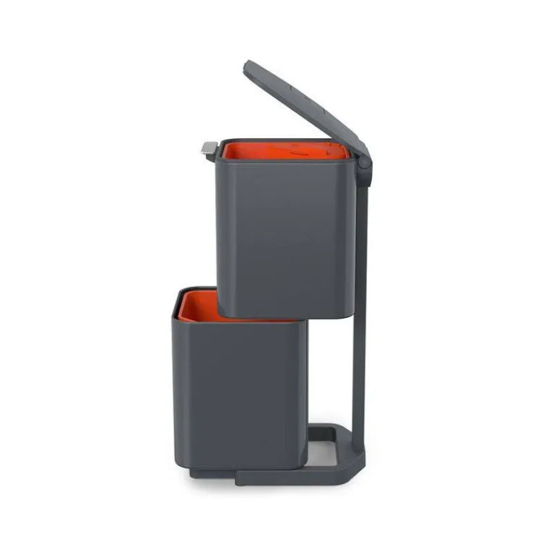 Poubelles De Tri Sélectif-Joseph Joseph Poubelle de cuisine Tri Sélectif TOTEM Compact 40 L Gris Graphite