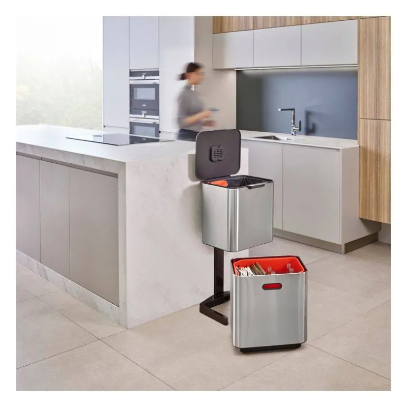 Poubelles De Tri Sélectif-Joseph Joseph Poubelle de cuisine Tri Sélectif TOTEM Max 60 L Inox